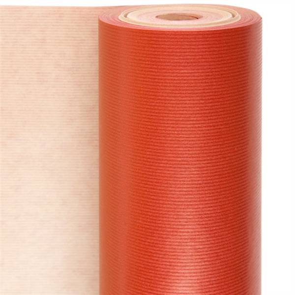 Papier cadeau Rouge Kraft Vergé 60 g/m² 0,70x100 M 809.56 -le rouleau-