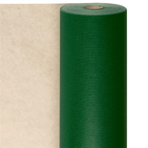 Papier cadeau Vert Kraft Vergé 60 g/m² 0,70x100 M 809.55 -le rouleau-