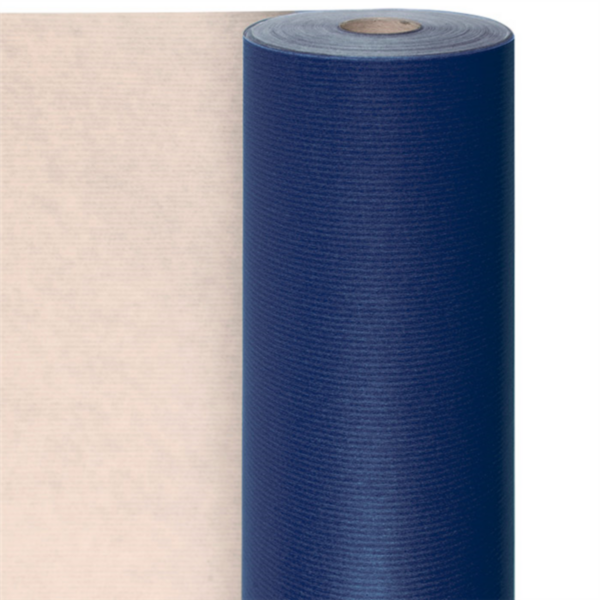 Papier cadeau Bleu Kraft Vergé 60 g/m² 0,70x100 M 809.57 -le rouleau-
