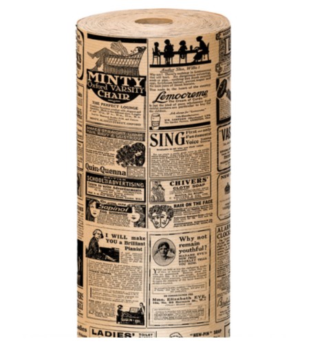 Papier cadeau Times Naturel Kraft Vergé 60 g/m² 0,70x100 M 806.29 -le rouleau-