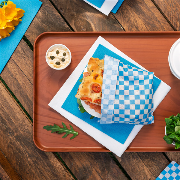 Papier d'emballage burger FITIPALDI Bleu 28x34cm sans PFAS C/4000 P/1000 276.38 -unité-