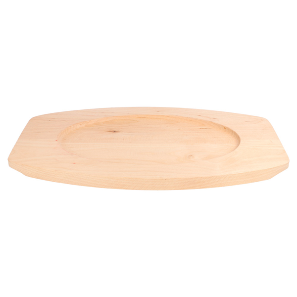 Assiette fonte avec base bois 270x180mm Ref 113.07 C/8 -unité-