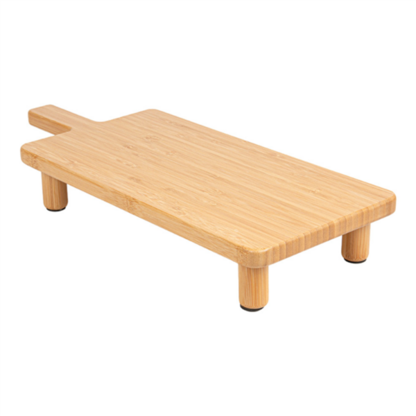 Planche de présentation avec pied et anse bambou 435x180x65mm Ref 280.18 C/6 P/1 -pièce-