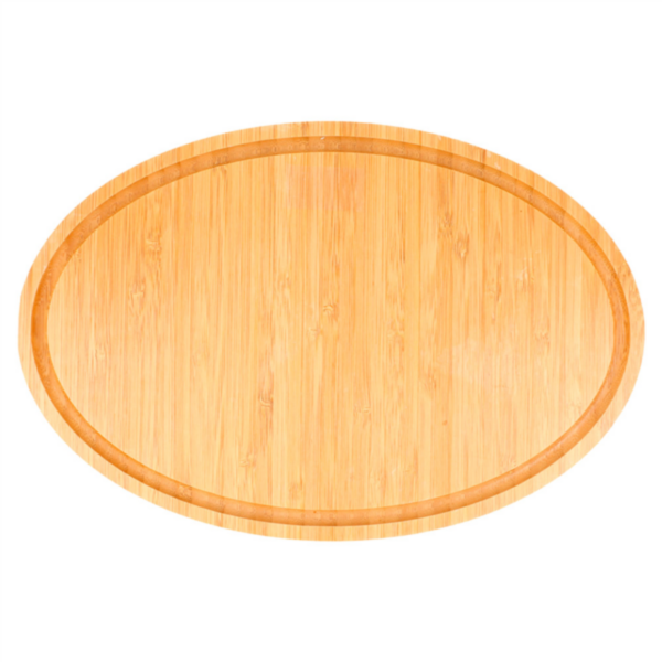 Planche de présentation ovale avec rainure bambou 306x204x20mm Ref 217.36 C/15 P/1 -pièce-