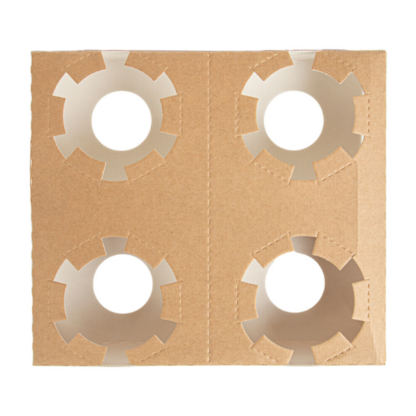 Plateau transport 4 gobelets 190x170x35mm Ref 256.50 C/200 P/50 -unité-