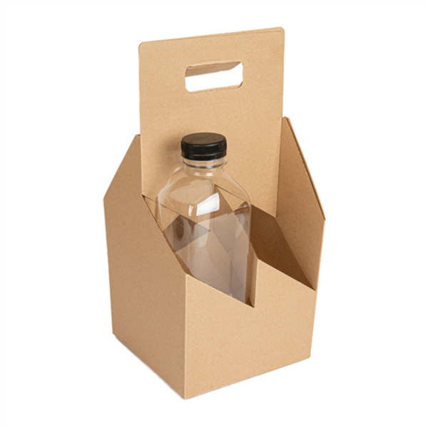 Plateau carton microcannelé transport 4 bouteilles C/200 -unité- 256.51