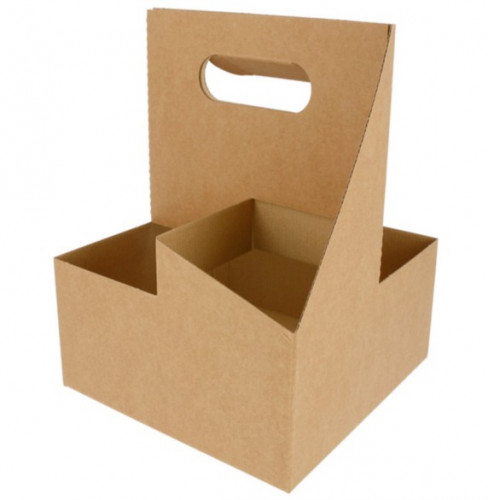 Plateau carton microcannelé transport 4 gobelets C/200 -unité- 216.74