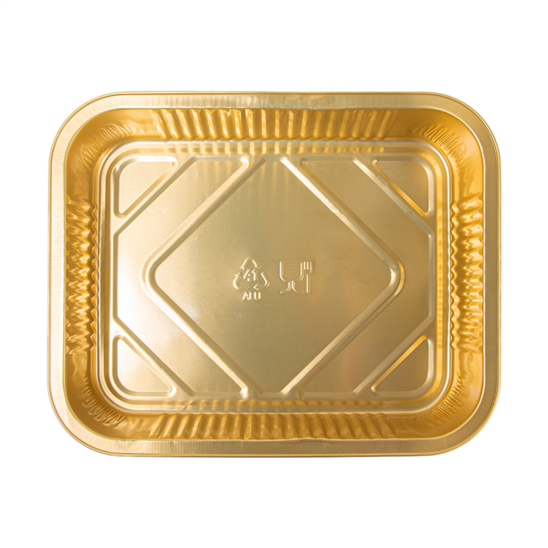 Plat aluminium laqué noir/or 3600 ml 32,2x26,2x6 cm 267.80 P/25 C/125 -unité-