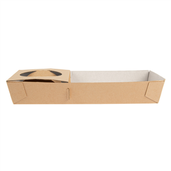 Plateaux repas à emporter 1 verre + 1 compartiment THEPACK 250x120x40mm Kraft brun naturel Ref 260.05 C/400 -unité-