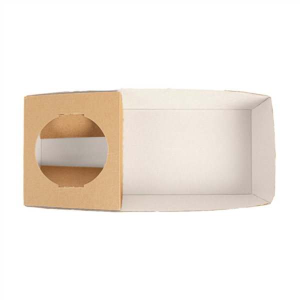 Plateaux repas à emporter 1 verre + 1 compartiment THEPACK 250x120x40mm Kraft brun naturel Ref 260.05 C/400 -unité-