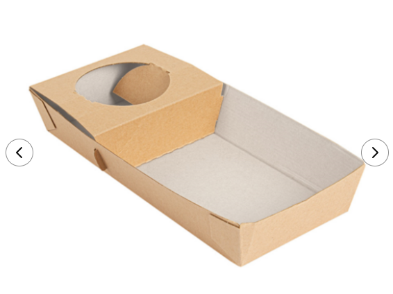 Plateaux repas à emporter 1 verre + 1 compartiment THEPACK 250x120x40mm Kraft brun naturel Ref 260.05 C/400 -unité-
