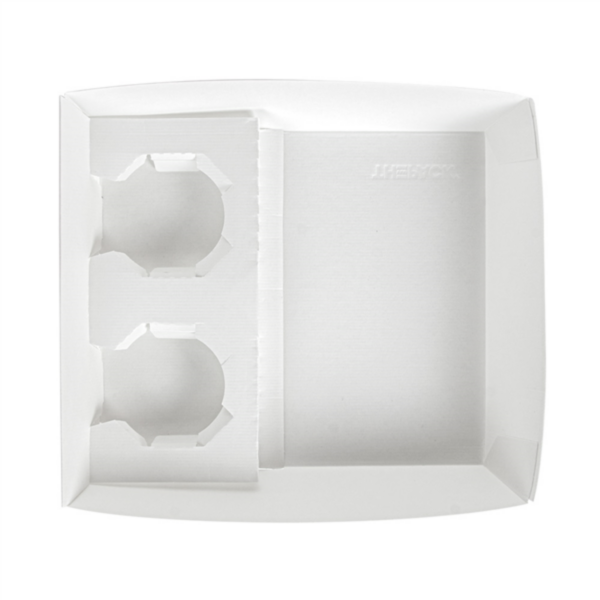Plateaux repas à emporter 2 verres + 1 compartiment Blanc THEPACK 245x220x55mm  Ref 235.25 C/240 -unité-