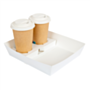 Plateaux repas à emporter 2 verres + 1 compartiment Blanc THEPACK 245x220x55mm  Ref 235.25 C/240 -unité-