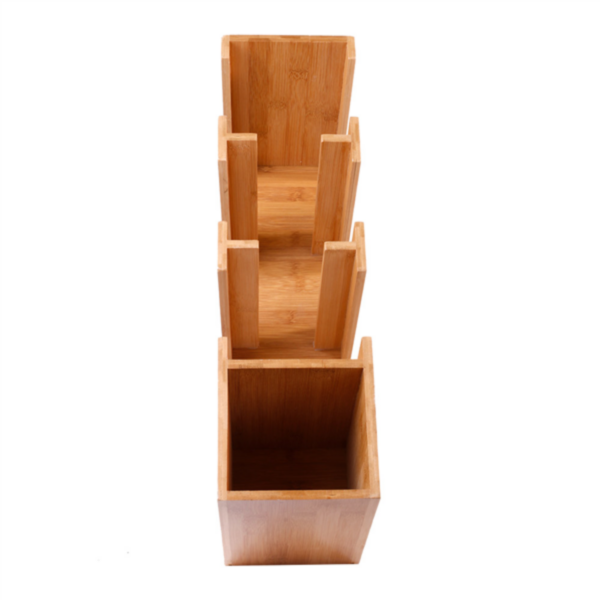 Porte gobelet, couvercles et pailles bambou 140x500x500mm Ref 217.29 C/2  -pièce-