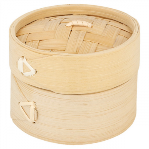 Récipient + couvercle bambou pour nourriture à la vapeur 80x60mm Ref  165.61 C/200 P/10 -unité-