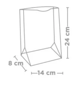 Sacs sos kraft sans anses 14+8x24cm Zoo 275.94 P/50 C/1000 -unité-