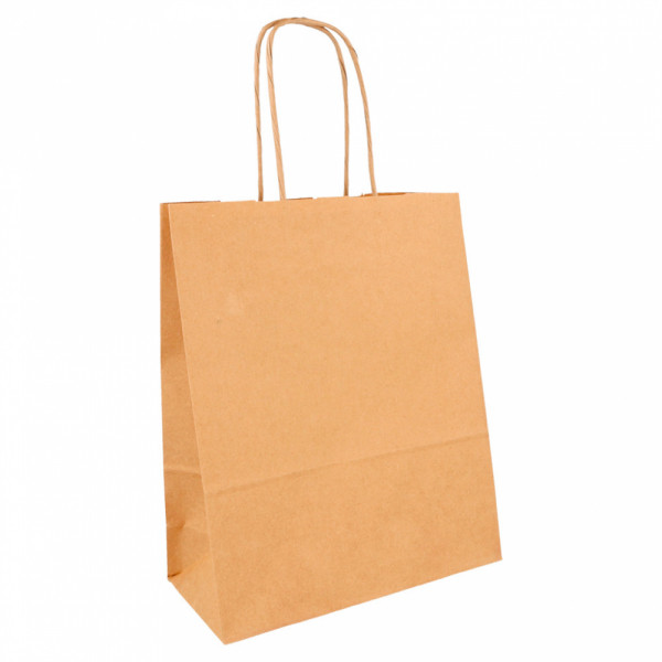 Sac sos avec anses Kraft brun 18+8x21.5cm 222.11 C/250 -unité-