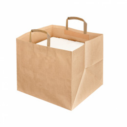 Sac sos avec anses Kraft brun 36+31.5x36cm 535.11 C/125 -unité-