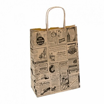 Sac sos avec anses Kraft TIMES 20+10x29cm 214.37 C/250 -unité-