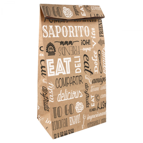 Sacs sos kraft + alu sans anses 18+12x28cm Paroles 275.48 C/250 -unité-