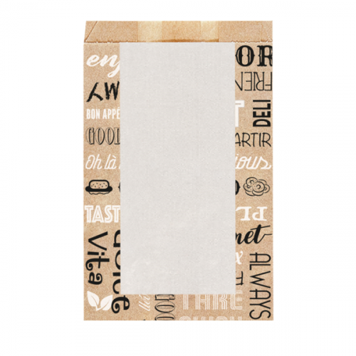 Sachet sandwich Parole + Fenêtre 12+7x18 cm sans PFAS 276.15 P/250 -unité-