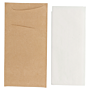 sachets Kraft Neutre  pour couverts 11,2x22,5cm + serviette 2 plis Blanche 33x40cm 221.89 C/400 -unité-
