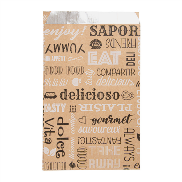 Sachet papier ingraissable + aluminium 14+7x22cm KRAFT Ref 265.90 C/3000 P/500 -unité-