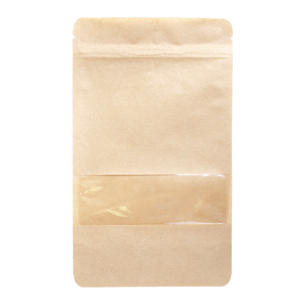 Sachet 250gr kraft naturel avec fenêtre et système autofermeture 13+3.5x22.5cm Ref 258.03 C/500 P/50 -unité-