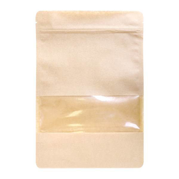 Sachet 1000gr kraft naturel avec fenêtre et système autofermeture 20+5x30cm Ref 258.05 C/500 P/50 -unité-