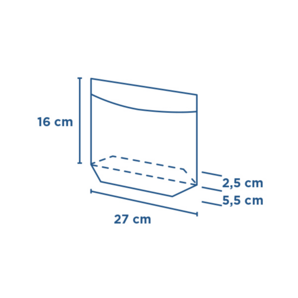 Sacs Kraft Display avec base et fenêtre plastique 270x160x55mm 173.14 C/3000 P/100 -unité-