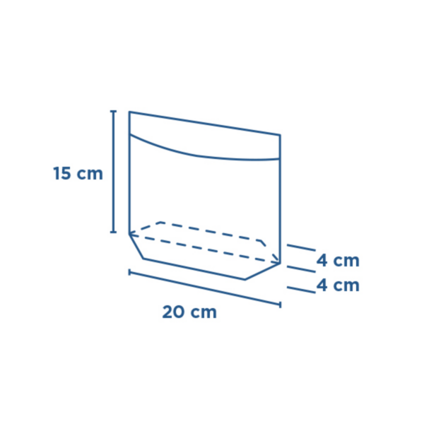 Sacs Kraft Display Autoadhésif avec base et fenêtre plastique 200x150x40mm 173.12 C/3000 P/100 -unité-