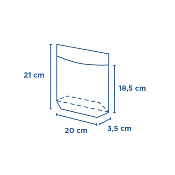Sachets Kraft Display Autoadhésif avec base et fenêtre plastique 200x35x(210/185)mm 173.22 C/3000 P/100 -unité-