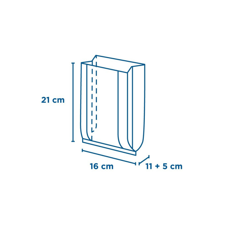 Sachets Blancs Display avec fenêtre 16x(11+5)x21 cm 176.01 C/3000 -unité-