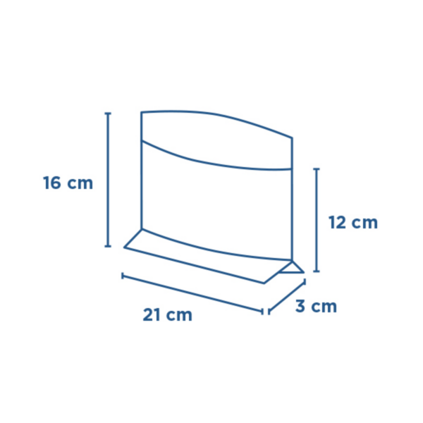 Sachet kraft avec base plate et fenêtre 21x16/12x3 173.57 P/100 -unité-