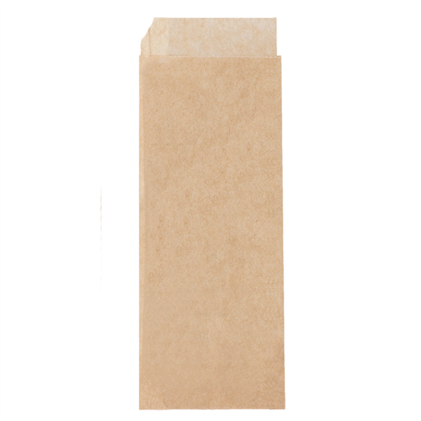 Sac papier Kraft naturel ingraissable ouvert 2 côtés 9+3x22cm Ref 256.59 P/500 -unité-