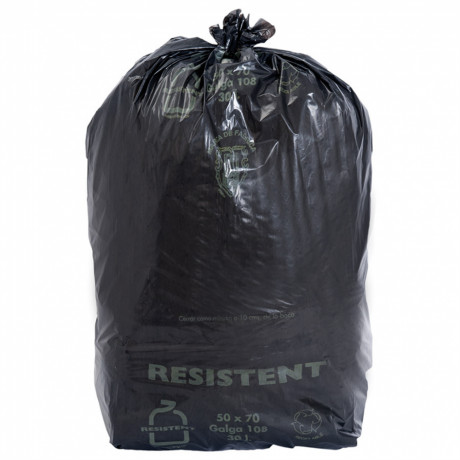 Sacs poubelle 30 litres 27µ noir C/20 x 25 sacs  unité le rl de 25 sacs 156.57