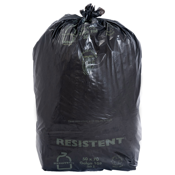 Sacs poubelle 30 litres 27µ noir C/20 x 25 sacs  unité le rl de 25 sacs 156.57