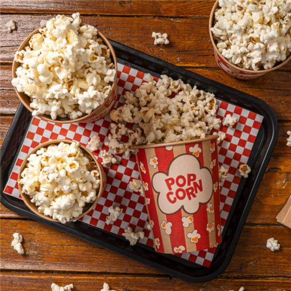 Seau Pop-corn 1920ml Motif Rouge Ref 268.55 C/500 P/50 -unité-