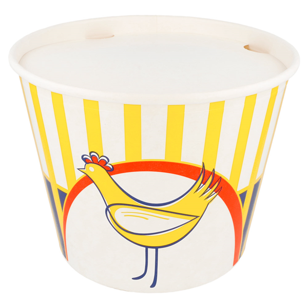 CONTAINERS POULET + COUVERCLES 4500 ML 380 + 33PE G/M2 Ø 21,6/16x16,8 CM BLANC CARTON Ref 178.66 C/240 - unité -