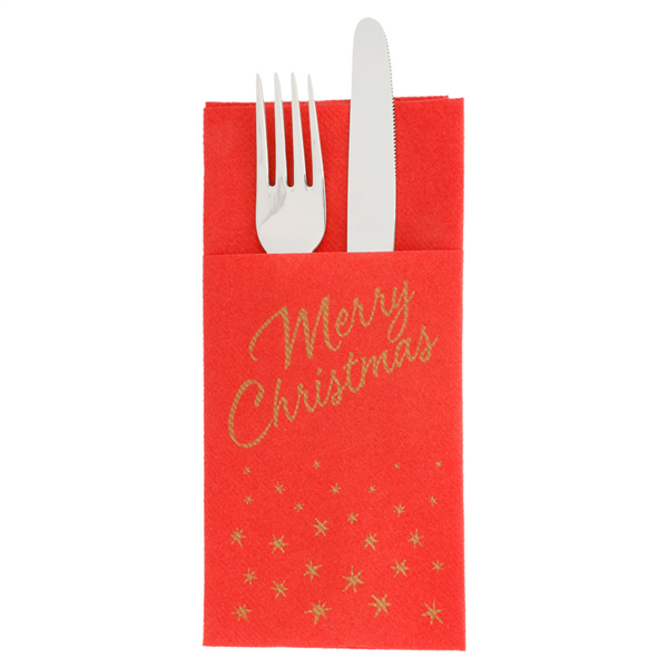 Serviettes pliées AIRLAID 40x40 KANGOUROU Noel Rouge c/700 189.89 - unité -