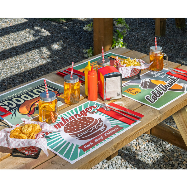 Set de table 43x31 assortis Vintage Fast Food 275.15 C/2000  P/500 -unité-