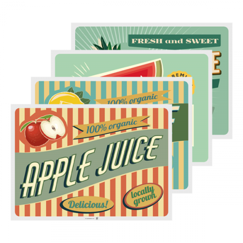 Set de table 43x31 assortis Vintage Juices 275.18 C/2000  P/500 -unité-