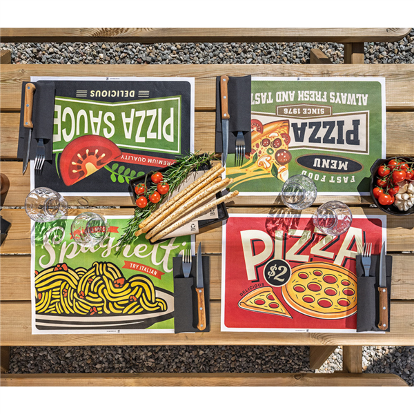 Set de table 43x31 assortis Vintage Pizza 275.17 C/2000  P/500 -unité-
