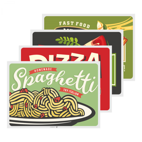 Set de table 43x31 assortis Vintage Pizza 275.17 C/2000  P/500 -unité-