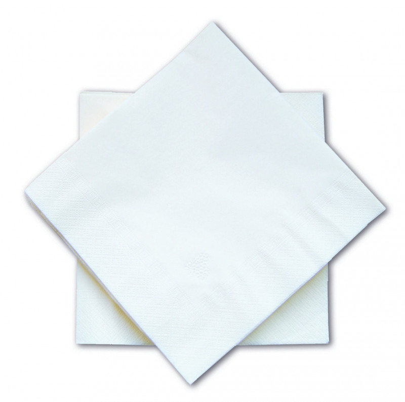 Serviette 40x40 2 plis BLANCHE 140.79 C/2400 (24x100) P/100 -unité le paquet de 100-SER422079