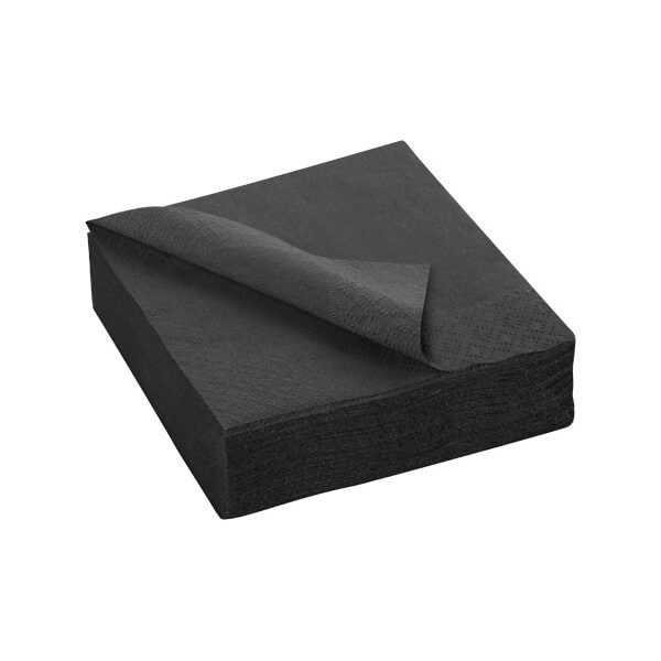 Serviette 40x40 2 plis NOIR 140.496 C/2400 (48X50) P/50 -unité le paquet-SER42204960