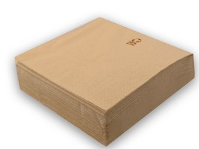 Serviettes ouate 2 plis 33x33 Kraft naturel C/2700 -unité-