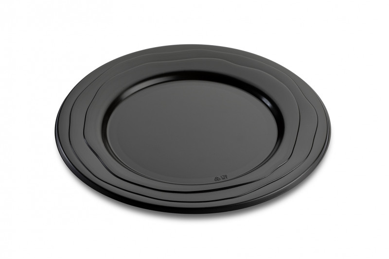 Assiette plastique réutilisable Noire ARREUSE185N  Ø 240 p/20 c/100 -unité-