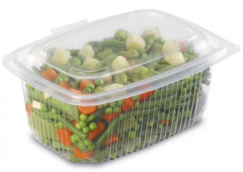 Barquette plastique salades Optipack, pour Boulangeries et Snacks  CONTENANCE CC 250 COLIS DE 600 DIM. mm 125 X 113 X 42