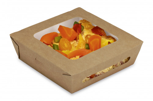 Boite carton 480ml + couvercle fenêtre séparé 142x140x43mm SBH1414K40 C/300 P/50 -unité-